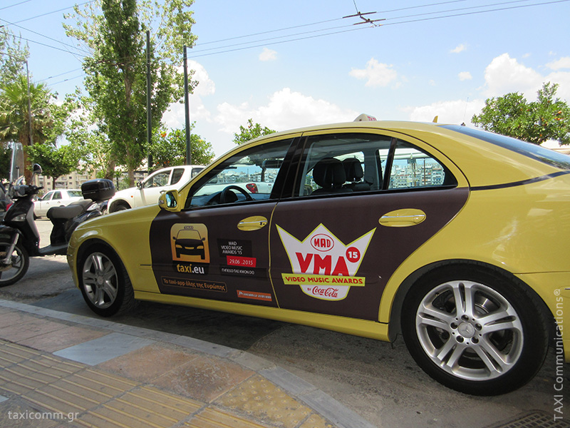 Διαφήμιση σε ταξί - taxi ad, MAD Video Music Awards, by TAXI Communications Advertising Agency - taxicomm.gr
